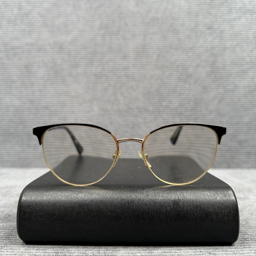 Versace Mod 1247 1252 Black Gold Greek Key Cat Eye Y2K Eyeglass Frames 52-17-140